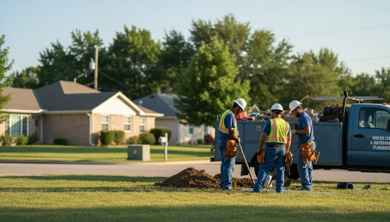 Residential water line and bathroom plumbing service in Lake City, IA